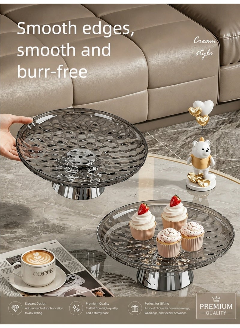 nehem 6 PCS Clear Serving Tray, Serving Plate, Elegant Polka Dot Pattern Clear Trays, Spill-Proof Tray, Decorative Serving Tray for Candy, Fruit, Nuts & Desserts - Image 3