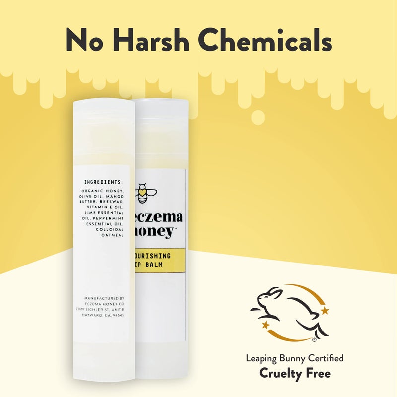 ECZEMA HONEY Nourishing Lip Balm - Organic Chapstick for Sensitive Skin - Daily Lip Moisturizer for Very Dry Lips - Mango Butter & Honey Lip Balm - Natural Lip Care Products (1 Ct) - Image 5