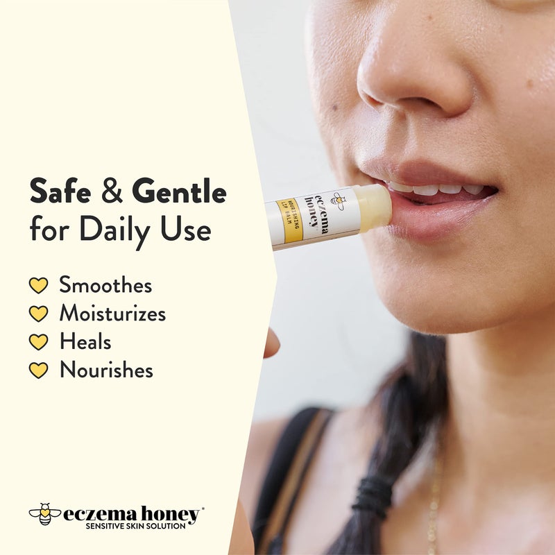 ECZEMA HONEY Nourishing Lip Balm - Organic Chapstick for Sensitive Skin - Daily Lip Moisturizer for Very Dry Lips - Mango Butter & Honey Lip Balm - Natural Lip Care Products (1 Ct) - Image 3