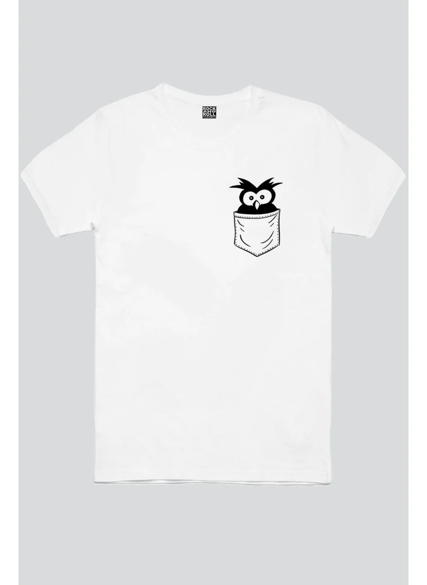 Rock&Roll Surprised Bird in the Pocket White Short Sleeve Men's T-Shirt