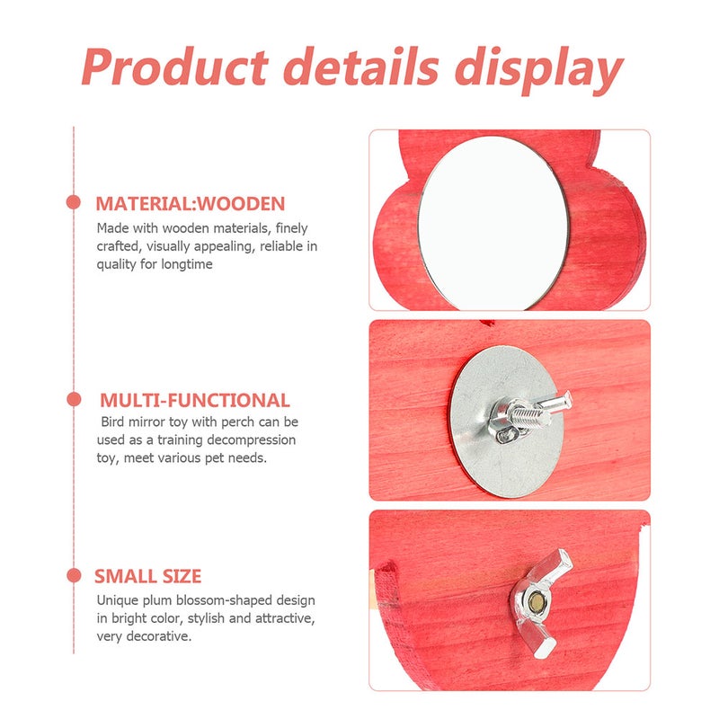 2pcs Bird Mirror Toy with Perch Stand Parrot Parakeet Mirror with Bird Perch Bird Cage Accessories - Image 3