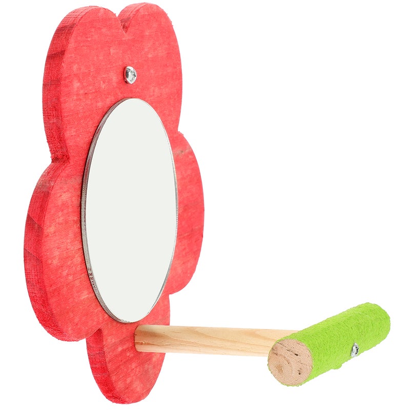 2pcs Bird Mirror Toy with Perch Stand Parrot Parakeet Mirror with Bird Perch Bird Cage Accessories - Image 5