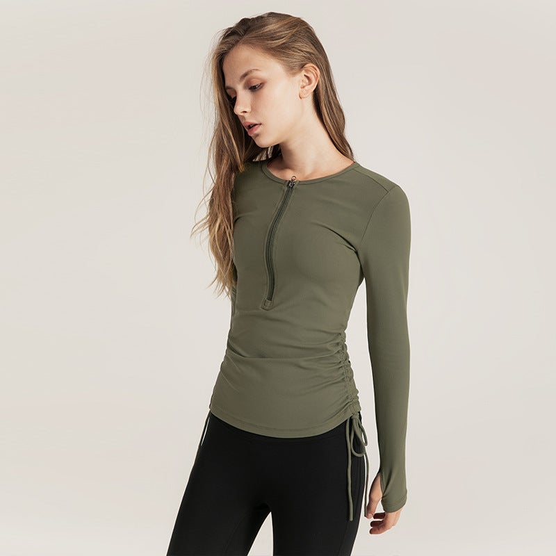 Generic New Womens Slim Fit Yoga Jacket Breathable Running Top Gray purple  - Image 3