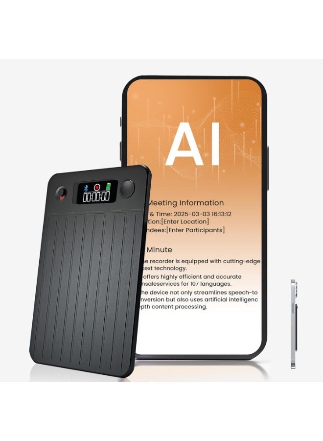FDTY AI Voice Recorder, Smart Audio Recorder, App Control & AI Transcription, 64GB Memory, Supports 112 Languages, Ideal for Meetings, Lectures, Interviews, Calls - Image 1