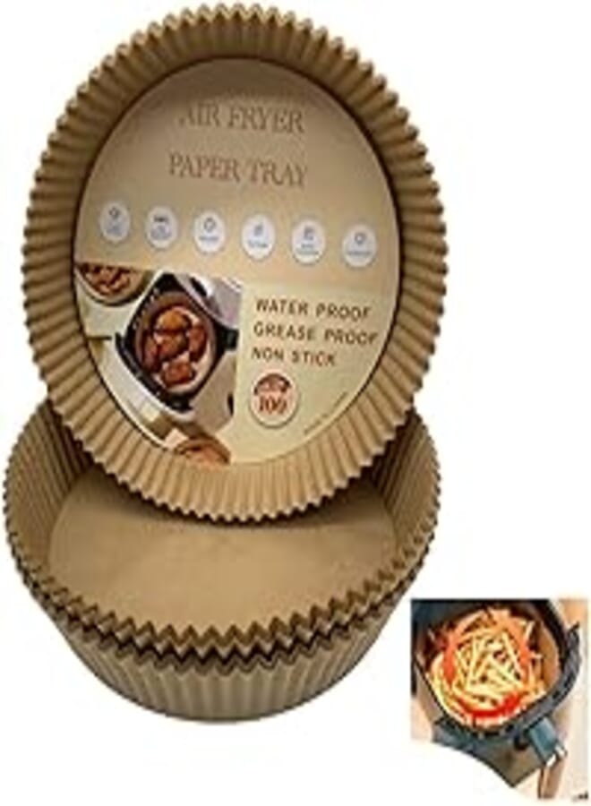 Air Fryer Disposable Paper Liner, Parchment Non-Stick Oil-Proof Water-Proof Paper Liners Sheets for Air Frying Oven Baking Microwave Roasting Air Fryer Pan Pot Cooking Accessories