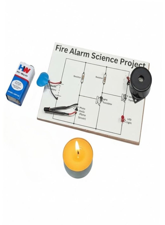 ESPtronics مجموعة مشروع علمي جاهز من ESPtronics لجهاز إنذار حريق يمكنك تركيبه بنفسك، مناسبة لطلاب المدارس، تجربة فيزيائية تعليمية STEM، نموذج عملي لطلاب الصف الثاني عشر. - Image 1