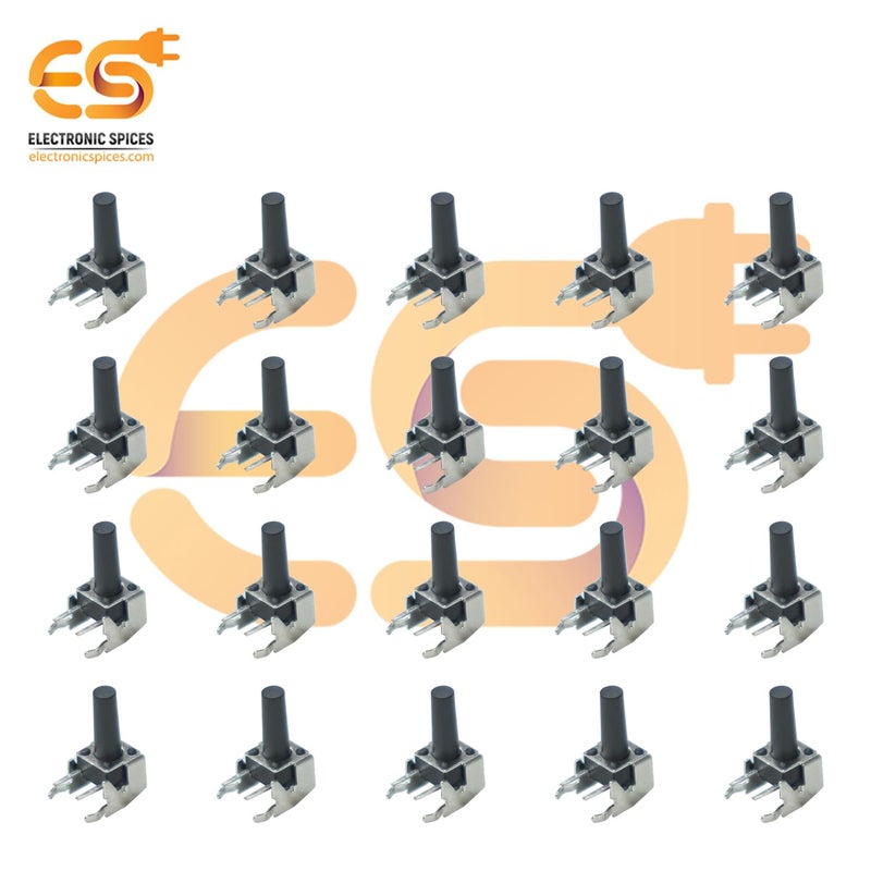 Electronicspices Electronic Spices 6x6x13mm 2 Pin Right Angle Push Button Momentary Tactile Switch Pack of 100  - Image 2