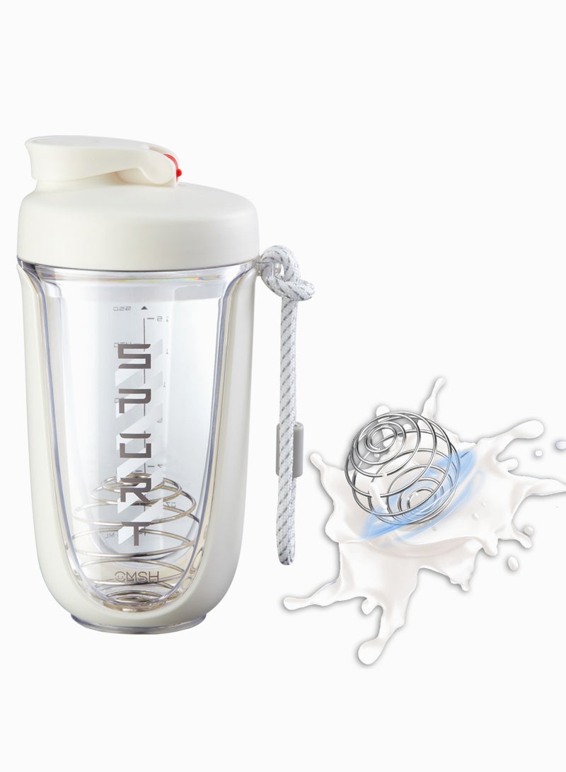  إيسو زجاجة رج البروتينزجاجة خلط البروتين EYSOO® - كوب خلط مشروب البروتين سعة 20 أونصة - زجاجة خلط لمزجات البروتين مقاومة للتسرب وخالية من مادة BPA - شاكر بروتين محمول مع كرة خلط لتمارين الجيم واللياقة (أبيض) - Image 1