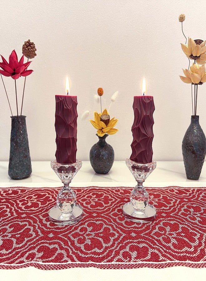 Auerllcy Boho Table Runner – Cotton Linen Blend, Jacquard Woven Design with Elegant Tassel Fringe for Dining Table, Holiday & Everyday Decor (Flower - Red, 71" × 14") - Image 5
