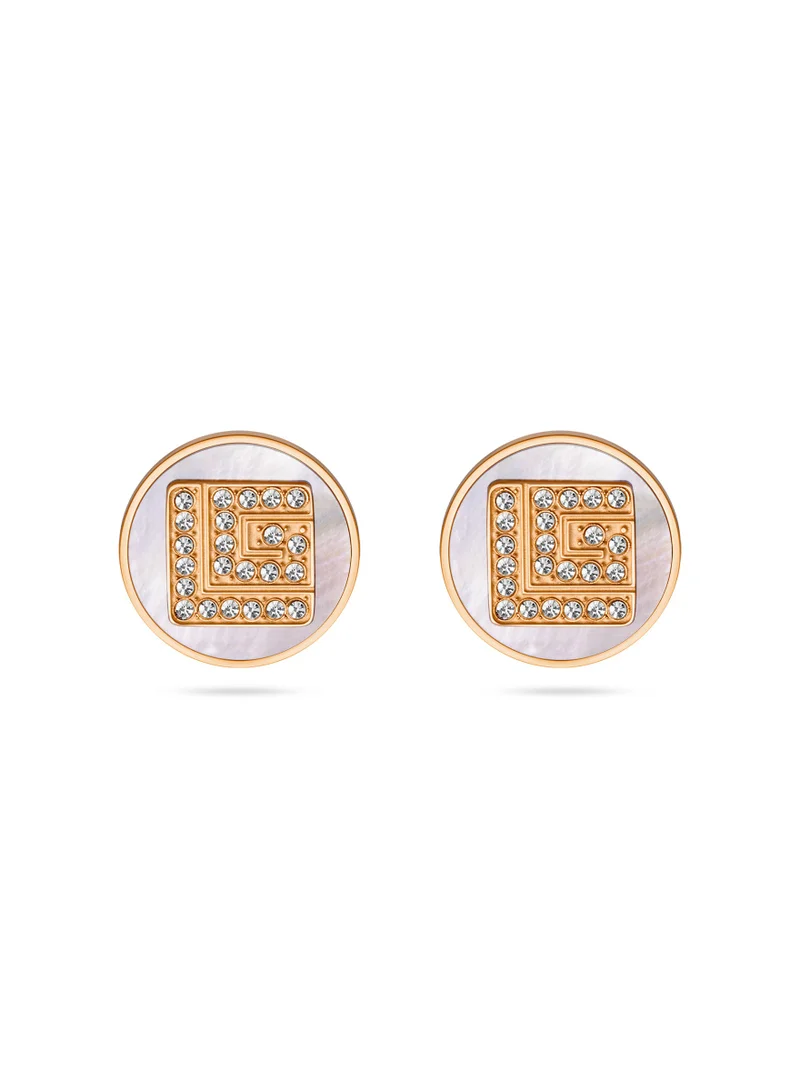 Guy Laroche Gisele Rose-Gold Plated Earrings With Mop