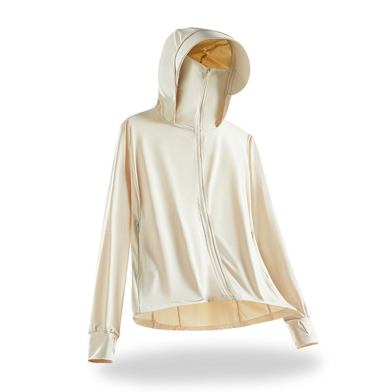 Qi Ta UPF50+ Sun Protection Jacket with Detachable Hood Visor, Cooling & Quick-Dry, Lightweight Outdoor Cycling Hiking Shirt for Men and Women - Image 1