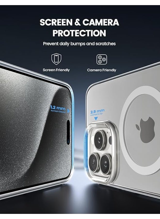 جراب ماج سيف لموبايل آيفون 16 برو  [شفاف للغاية ومضاد للاصفرار] [حماية من السقوط من الدرجة العسكرية] مقاوم للخدش، حماية الشاشة والعدسات، مغناطيس قوي، جراب آيفون 16 برو - Image 5