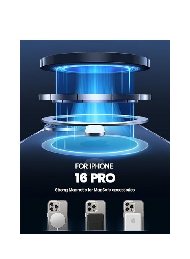 جراب ماج سيف لموبايل آيفون 16 برو  [شفاف للغاية ومضاد للاصفرار] [حماية من السقوط من الدرجة العسكرية] مقاوم للخدش، حماية الشاشة والعدسات، مغناطيس قوي، جراب آيفون 16 برو - Image 2