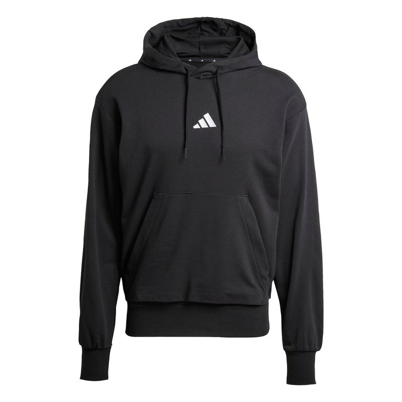 Adidas هودي أديداس إيسينشالز فيل كوزي من قماش تيري الفرنسي - أسود-أبيض - Image 4
