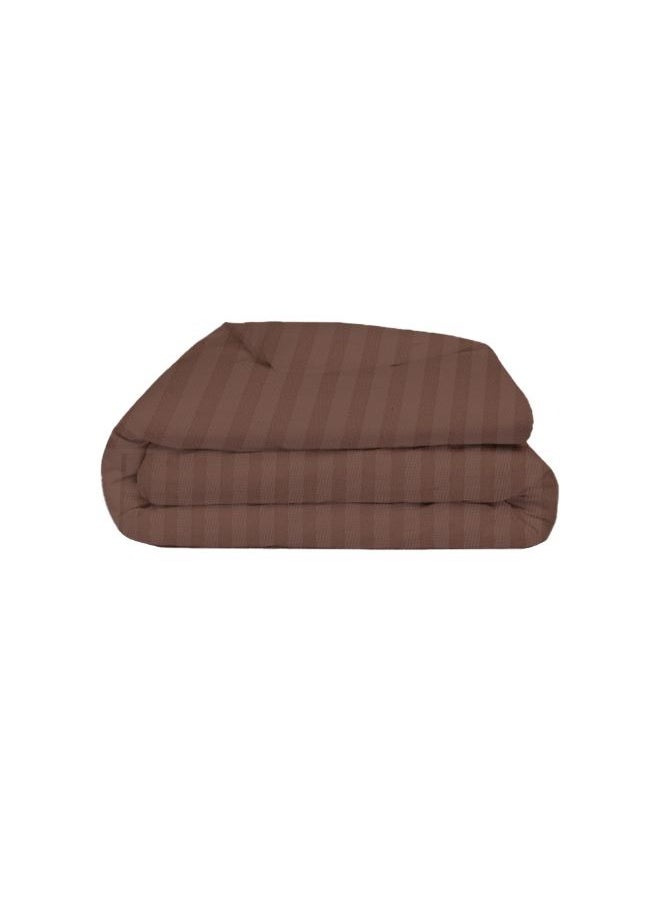 BYFT Tulip (Dark Brown) King Size Flat Sheet, Duvet cover and Pillow Covers with 1 cm Satin Stripe (Set of 6 Pcs) Premium Cotton, Soft and Luxurious Hotel Quality Bed linen-300 TC  - Image 3