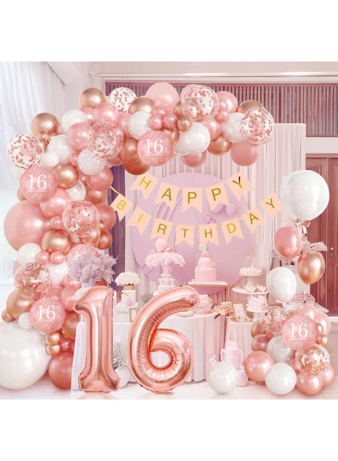 Sllyfo Sllyfo 100pcs Sweet 16 Party Decorations,16th Birthday Decorations for Girls,sweet 16 Balloons 18/12/10/5 Inches for Garland Arch,Sweet Sixteen Party Decorations (16)  - Image 2