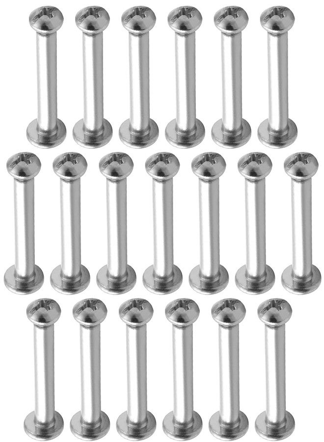 MroMax M4 Binding Screw, M4 x 16mm Nickel Plated Carbon Steel Cross Head Chicago Screw Binding Post Screw Kit for DIY Leather Decoration and Scrapbook and Photo Albums Bookbinding 20Pcs - Image 1
