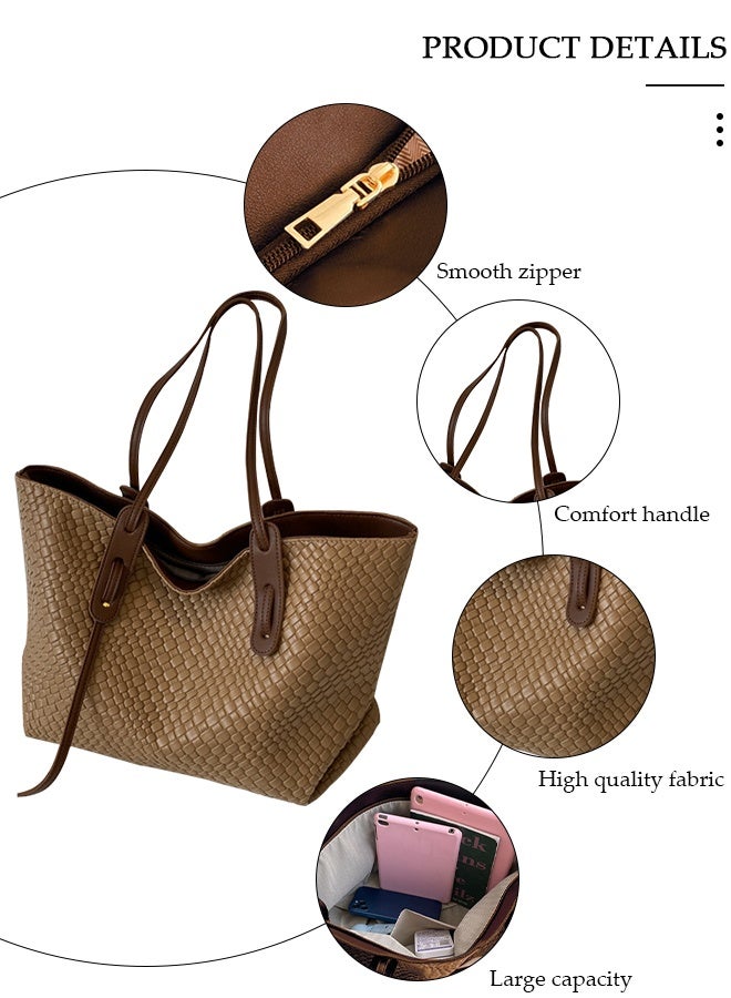 DUNISO Women's Shoulder Tote Bag Faux Leather Handbag for Women Large Capacity Messenger Bag, Fashionable Travel Shoulder Bag for Ladies Girls College Students - Image 3