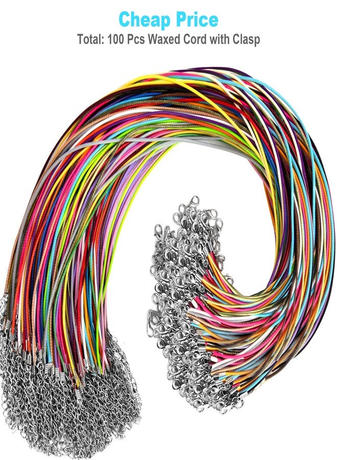 DHOOZ 100Pcs Leather Necklace Cord with Clasps, Rope Necklace String, 25Color Necklace Cords for Pendants, 19.7" Premium Necklace Chains for Jewelry Making Supplies, 1.5mm Waxed Necklace Bracelet Cord DHOOZ - Image 2