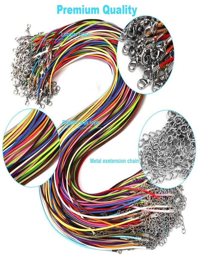 DHOOZ 100Pcs Leather Necklace Cord with Clasps, Rope Necklace String, 25Color Necklace Cords for Pendants, 19.7" Premium Necklace Chains for Jewelry Making Supplies, 1.5mm Waxed Necklace Bracelet Cord DHOOZ - Image 4