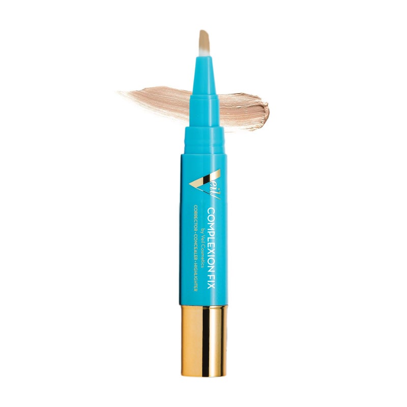 Veil Cosmetics - Complexion Fix Concealer - Liquid Concealer for Under Eye + Dark Circles - Highlight, Contour, Correct - Anti-Aging - Vegan Makeup Pen - Hydrating Lightweight (3N Medium Neutral) - Image 1