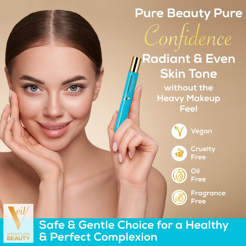 Veil Cosmetics - Complexion Fix Concealer - Liquid Concealer for Under Eye + Dark Circles - Highlight, Contour, Correct - Anti-Aging - Vegan Makeup Pen - Hydrating Lightweight (3N Medium Neutral) - Image 4