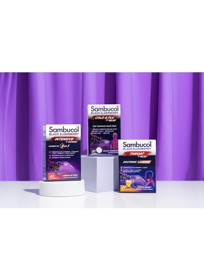 Sambucol Cold and Flu Relief Tablets - Homeopathic Cold Medicine, Nasal & Sinus Congestion Relief, Use for Runny Nose, Coughing, Cold Remedy for Adults - Black Elderberry, 30 Count, 2-Pack  - Image 5