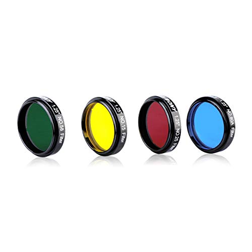 SVBONY SV127 Telescope Filter Eyepiece Filter Set 1.25 Inch for Telescope Eyepiece with Storage Case for Planetary Details Ideal Accessory - Image 1