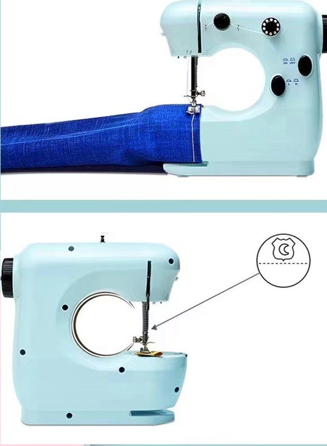 Mini Sewing Machine,Electric Sewing Machine With Expansion Board,Fast Stitch Suitable For Clothes,Cutains,Jeans,DIY Home Travel Blue - Image 4