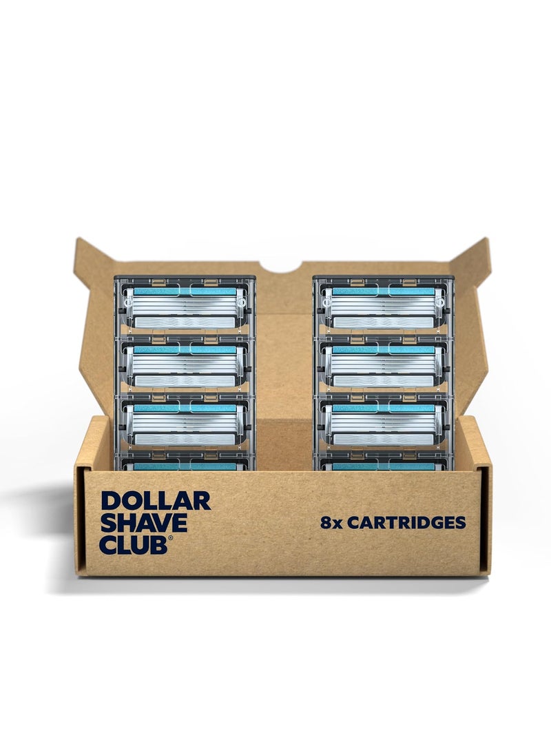 DOLLAR SHAVE CLUB - Dollar Shave Club  4 Blade Razor Refills 8 Pack  Swift Rinse Blades for Longer and Thicker Hair - Image 1