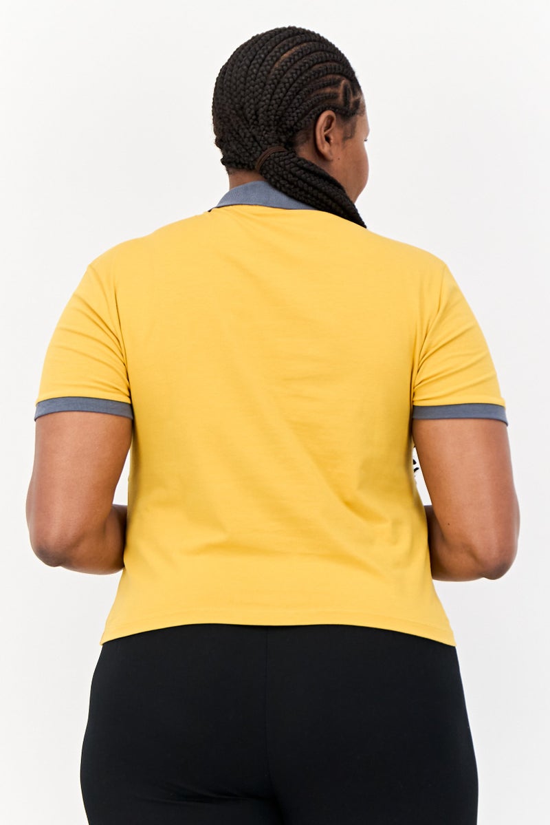 ASOS قميص بولو بياقة منتشرة للنساء، أصفر - Image 3