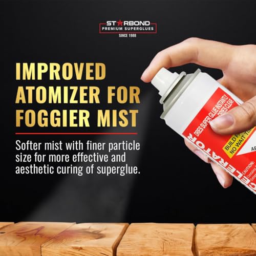 STARBOND 2 oz Black Medium-Thick Premium CA Glue, 6 oz Aerosol Accelerator Bundle, Cyanoacrylate Adhesive Super Glues, for Woodworking, Wood Knots and Voids, Woodturning, Guitar, Hobby - Image 3