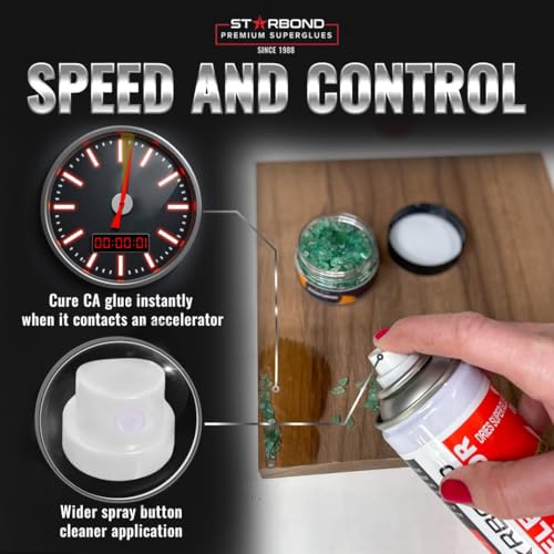 STARBOND 2 oz Black Medium-Thick Premium CA Glue, 6 oz Aerosol Accelerator Bundle, Cyanoacrylate Adhesive Super Glues, for Woodworking, Wood Knots and Voids, Woodturning, Guitar, Hobby - Image 5