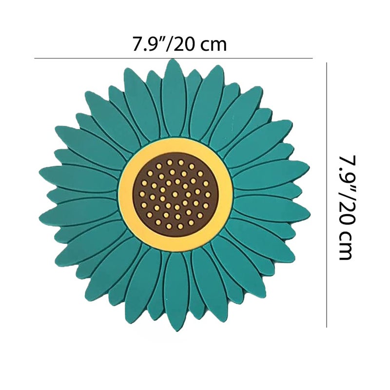 Besillia Besillia Silicone Mat for Hot & Cold Pot - Cute Sunflower Shaped Table mat - Waterproof & Heat Resistant up Too 300 °F - Protects Your Table & Furniture from Damage (Big, Pack of 6, Multi)  - Image 2