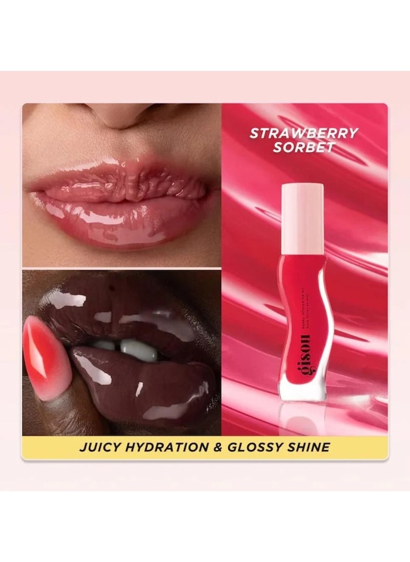 Gisou Gisou Honey Infused Hydrating Lip Oil - Strawberry Sorbet  - Image 4