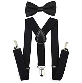 RR DESIGN suspender and bow tie set for men, infants, boys kids black (black, 5-10yrs) - Image 2