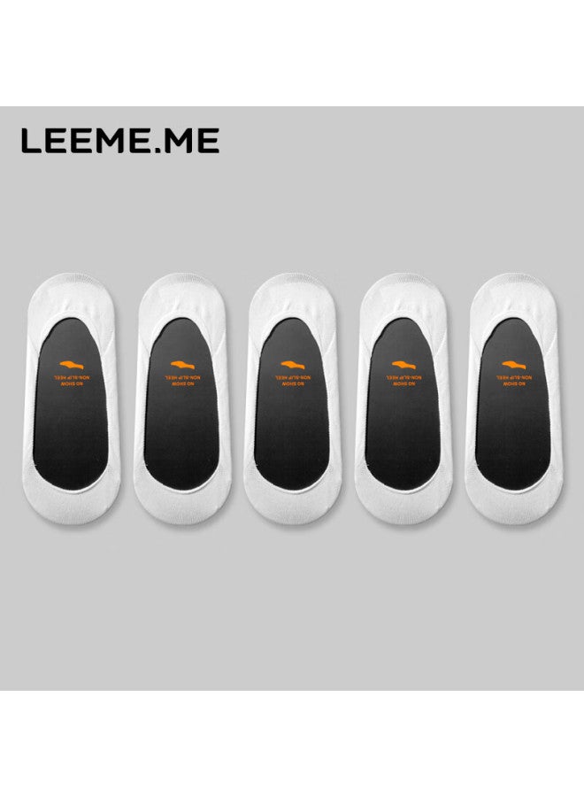 Leeme.me Women's Spring And Summer Antibacterial Ultra-transparent Boat Socks, Shallow Mouth Ladies Socks, 5 White, One Size Fits All - Image 1