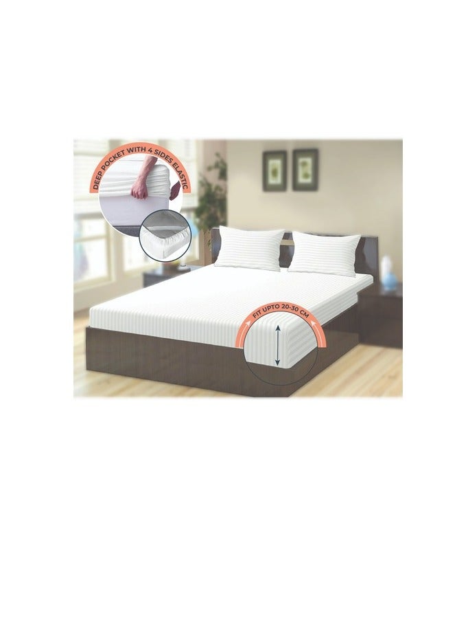 بروماس ملاءة جاهزة من الألياف الدقيقة المخططة - مفردة 90 × 190 سم - Image 3