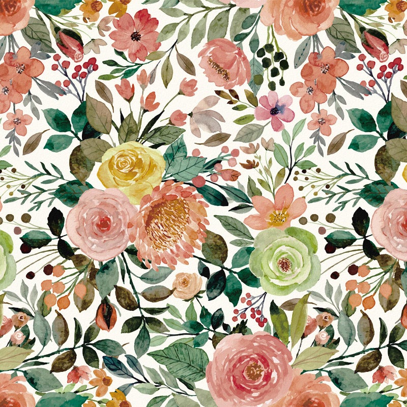 JiffDiff Floral Wallpaper Peel and Stick Removable Contact Paper Peony Roses Wallpaper Nursery Wall Decor Camellia 173 X 2362