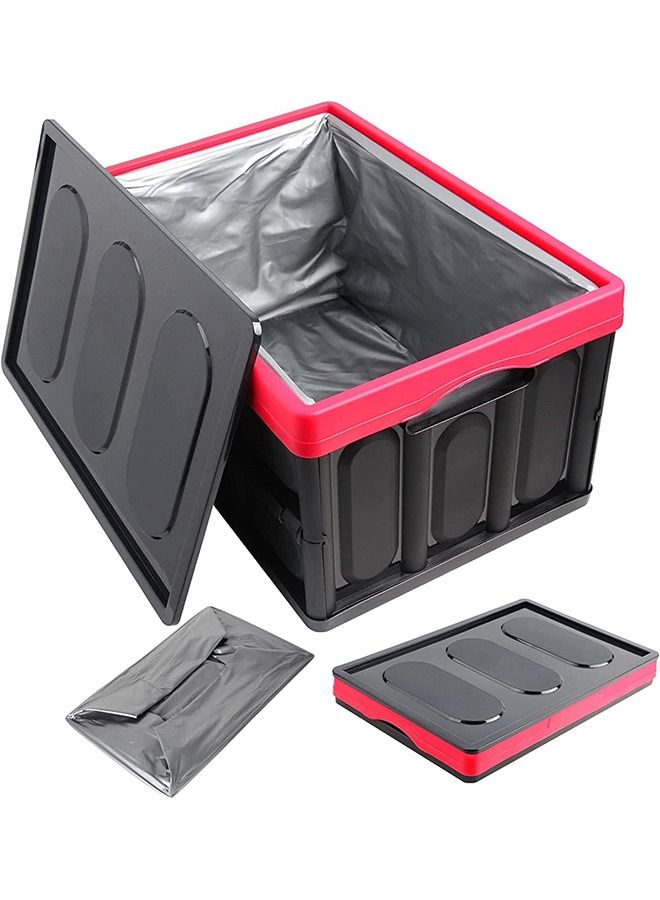 Arabest Collapsible Organizer for Car, Storage Bins/Bags for Clothes, Durable Plastic Storage Foldable Trunk Organizer For Car，Picnic,Shopping,Go Fishing(30L) (Black)  - Image 1