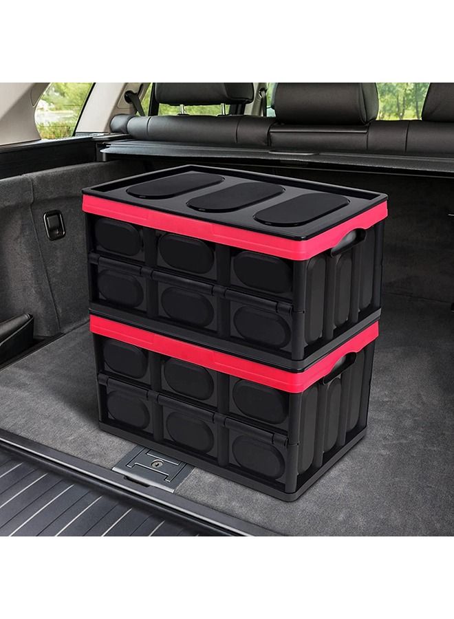 Arabest Collapsible Organizer for Car, Storage Bins/Bags for Clothes, Durable Plastic Storage Foldable Trunk Organizer For Car，Picnic,Shopping,Go Fishing(30L) (Black)  - Image 2