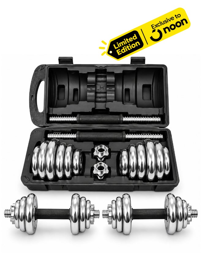 DBLEW Adjustable Weightlifting Dumbbells Set with Non-Slip Rod and Barbells for Home Gym Exercise 15 Kg - Image 1