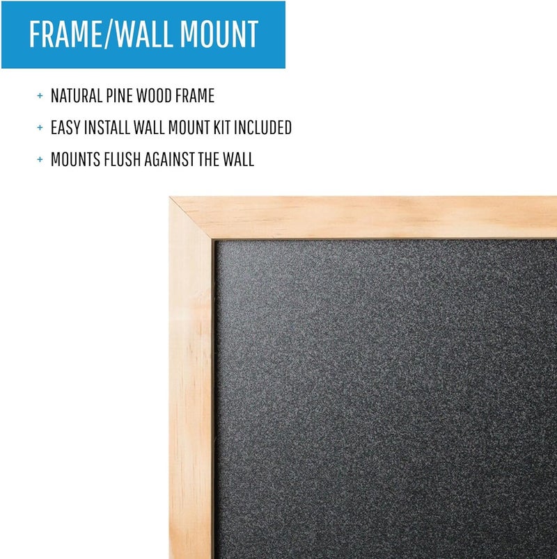 MasterVision Pine Wood Frame Chalkboard - 24" x 36" - Image 4