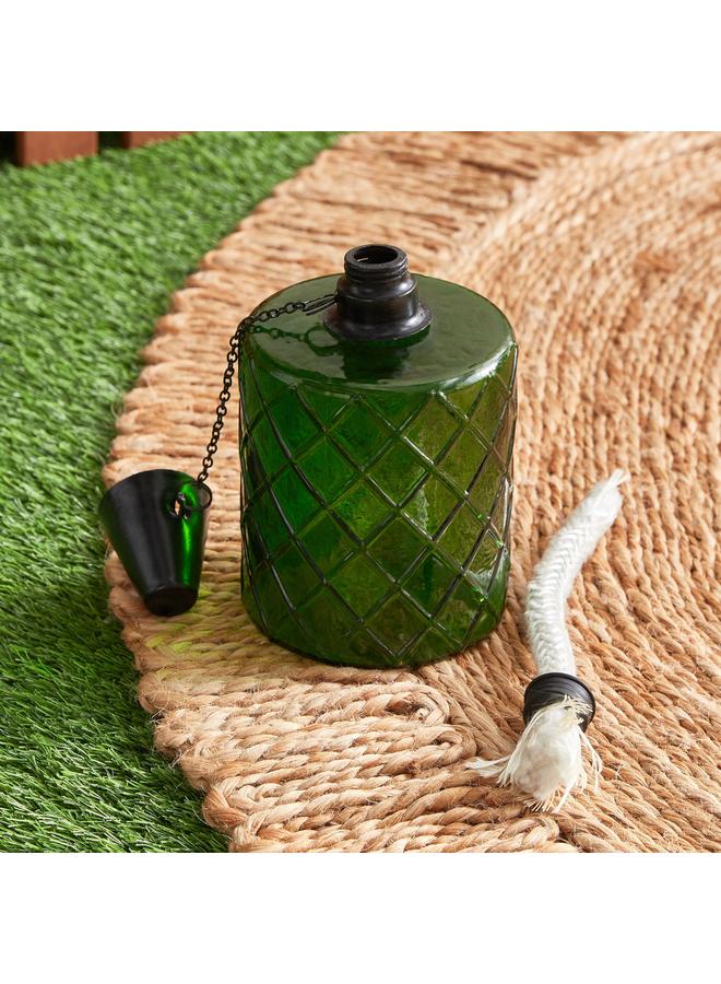 Eden Cylindrical Glass Torch Bottle With Fibre Glass And Metal 7.5X7.5X15 Cm - Image 3