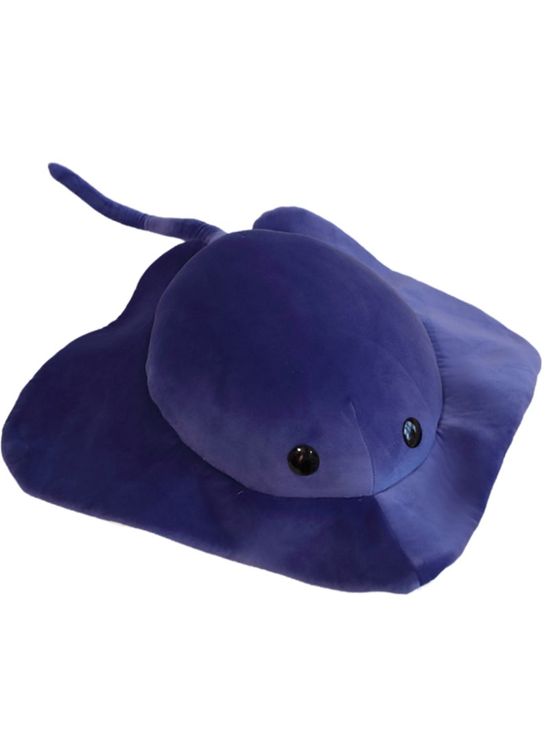 52 CM Cute Ray Plush Toy Soft Stuffed Marine Animals Doll For Girls And Boys All Ages Gift （Blue） - Image 1