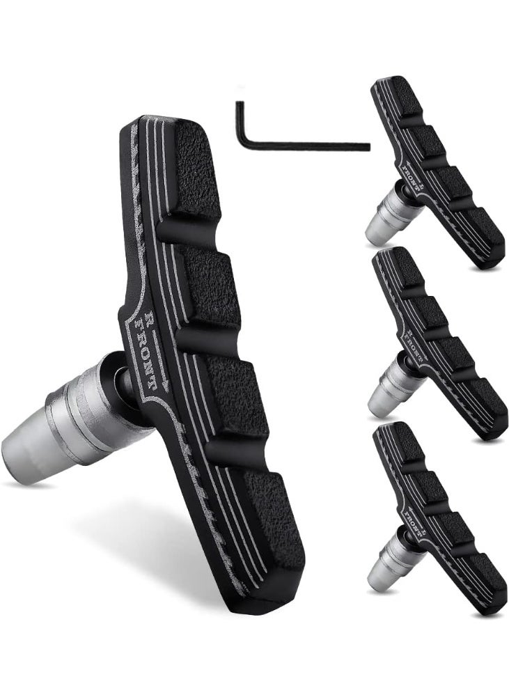 Hapleby 4PCS Premium Bike Brake Pads, Professional Mountain Bicycle V-Brake Pads, Bike Brake Blocks Kit, for Free Hex Wrench - Image 1