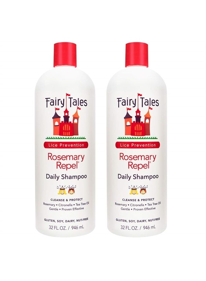Fairy Tales شامبو روزماري لطرد القمل - شامبو يومي للأطفال للوقاية من القمل - 32 أونصة - عبوتين - Image 1