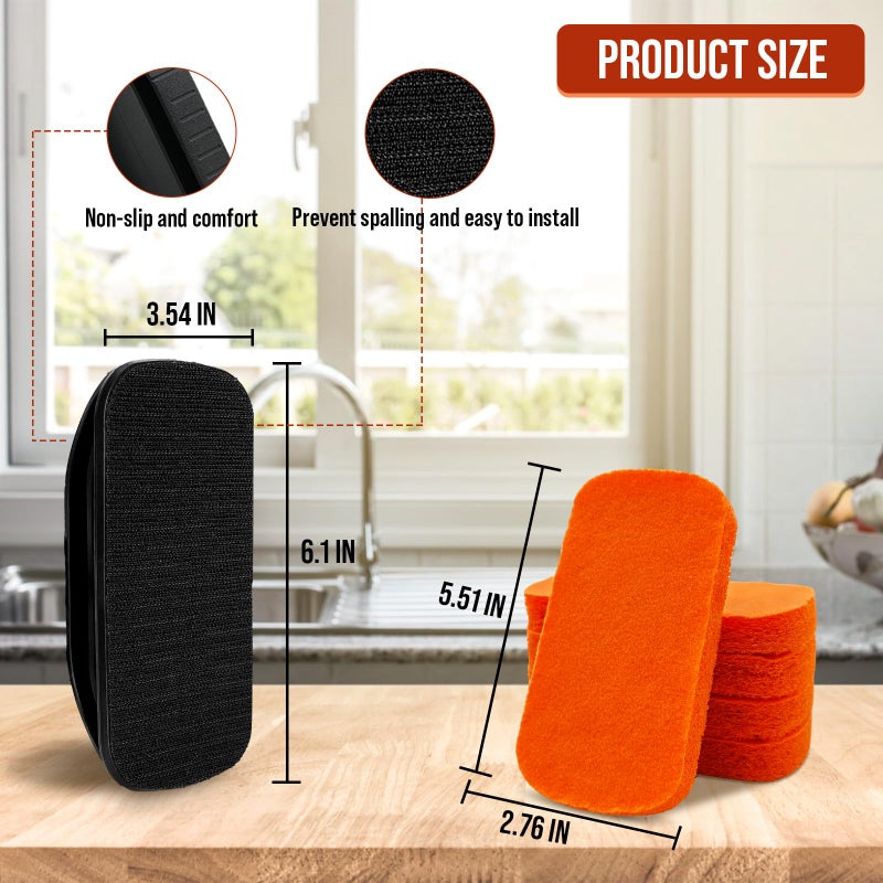 AWEASROY 6-Piece Griddle Cleaning Kit for Blackstone, Flat Top Grill Cleaning Kit Non-Scratch Scouring Pads for Kitchen - 5 Scrubber Pads and 1 Handle - Image 5