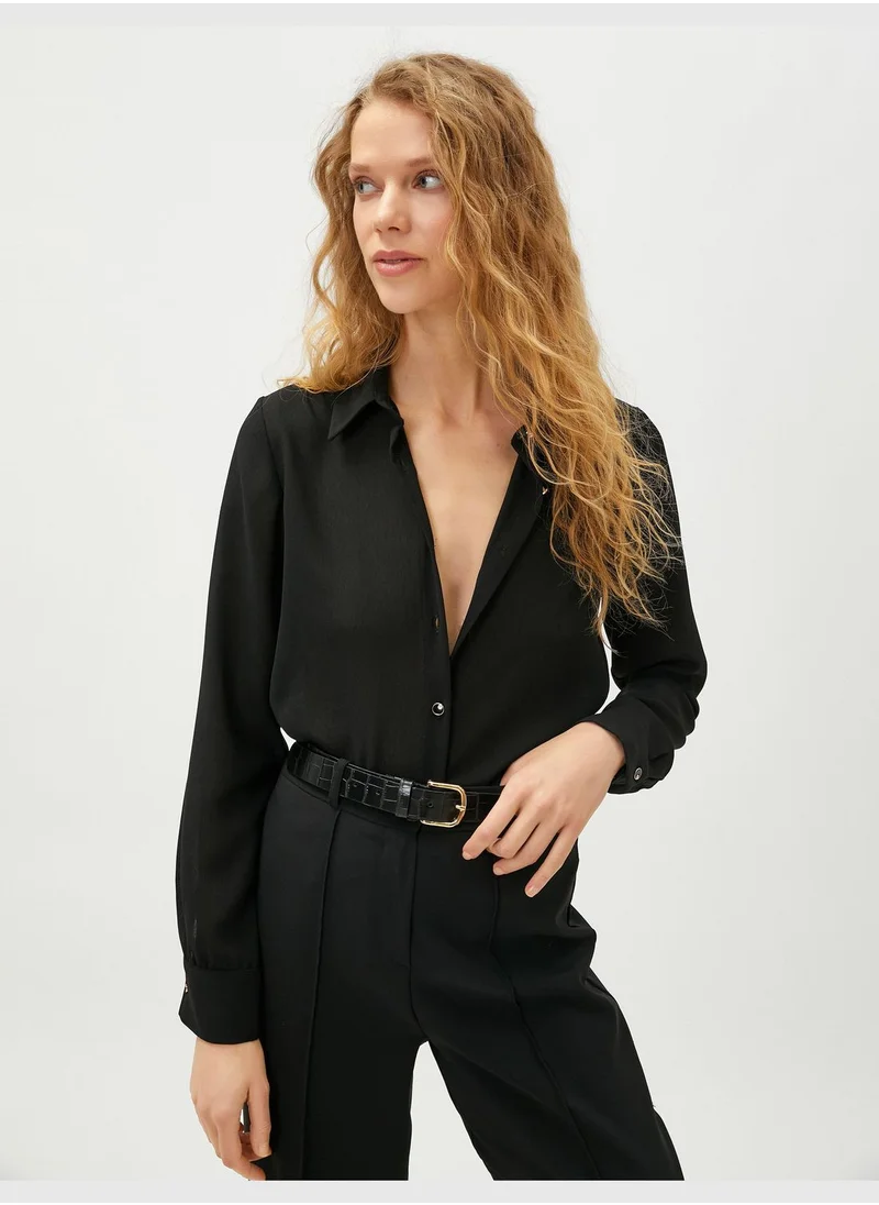 كوتون Button Detail Shirt Long Sleeve