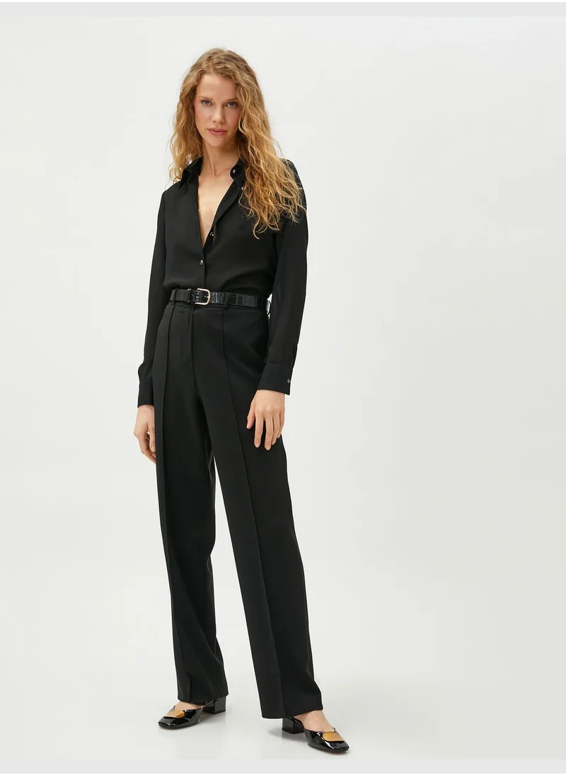 كوتون Button Detail Shirt Long Sleeve